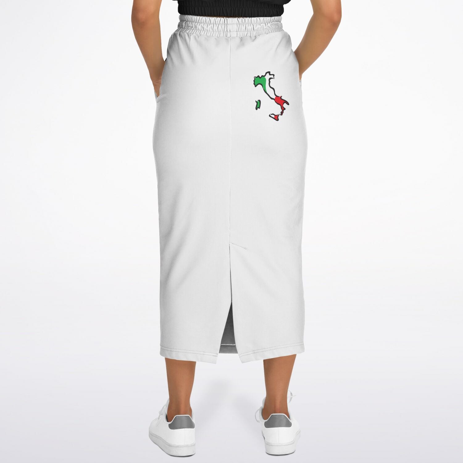 Italia Flag Map Athletic Long Pocket Skirt