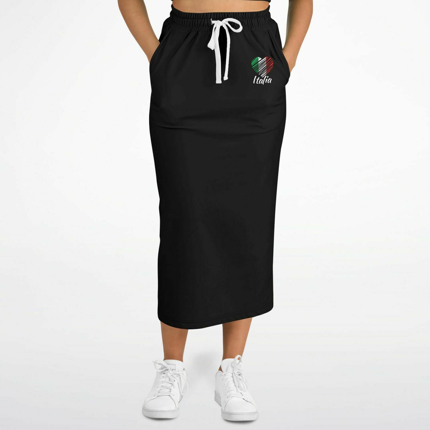 I Love Italy Athletic Long Pocket Skirt