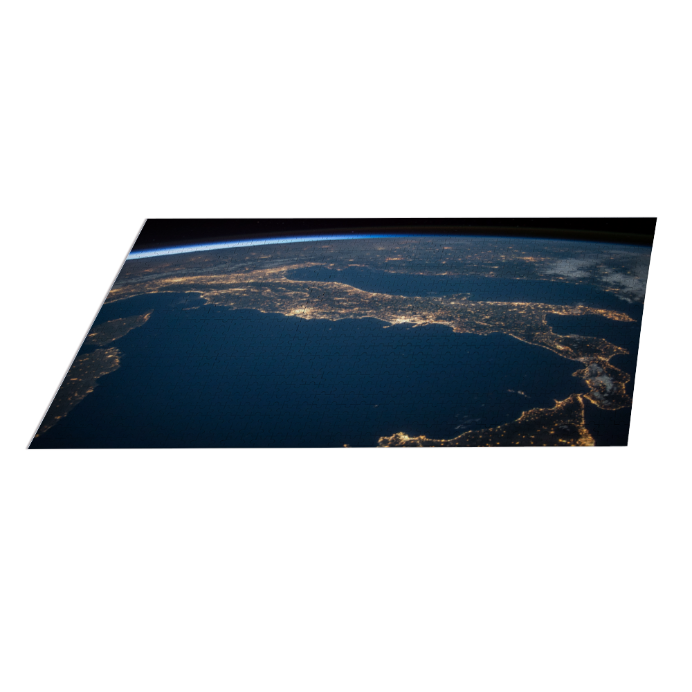 Italy Satellite View 28"x20" Rectangle Jigsaw Wooden Puzzle 1000 Pieces