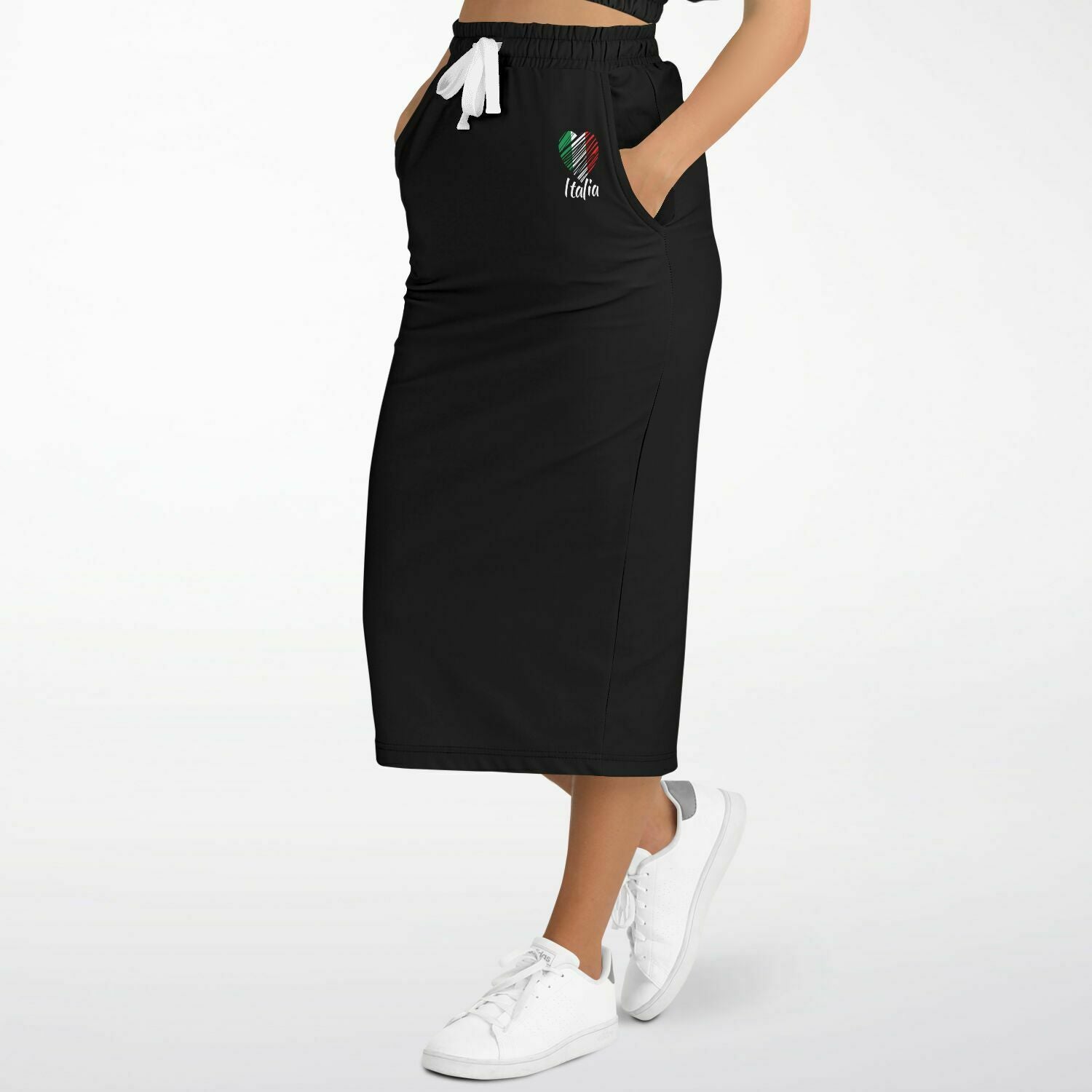 I Love Italy Athletic Long Pocket Skirt