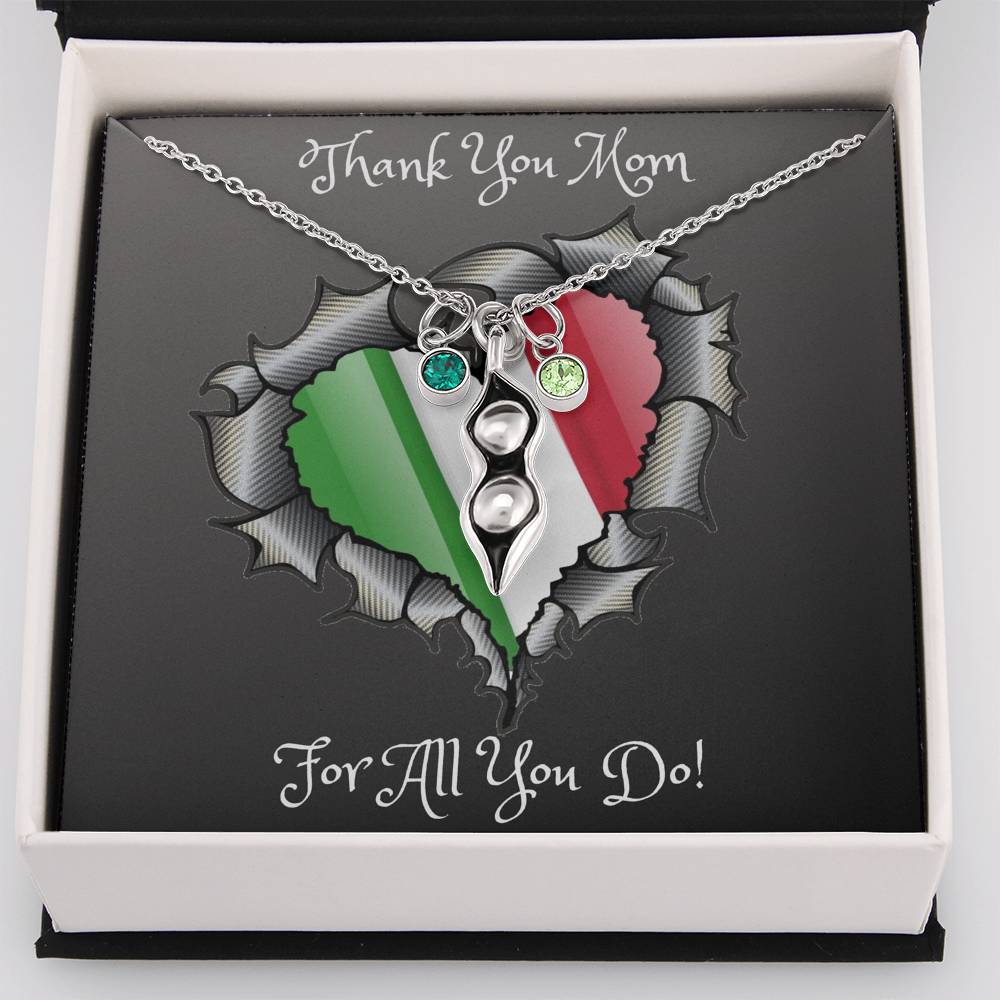Thank You Mom Pea Pod Necklace Mother's Day 2021 Gift Idea