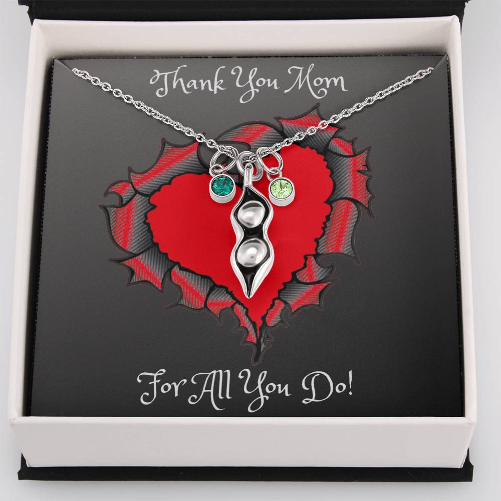 Thank You Mom Pea Pod Necklace Mother's Day 2021 Gift Idea