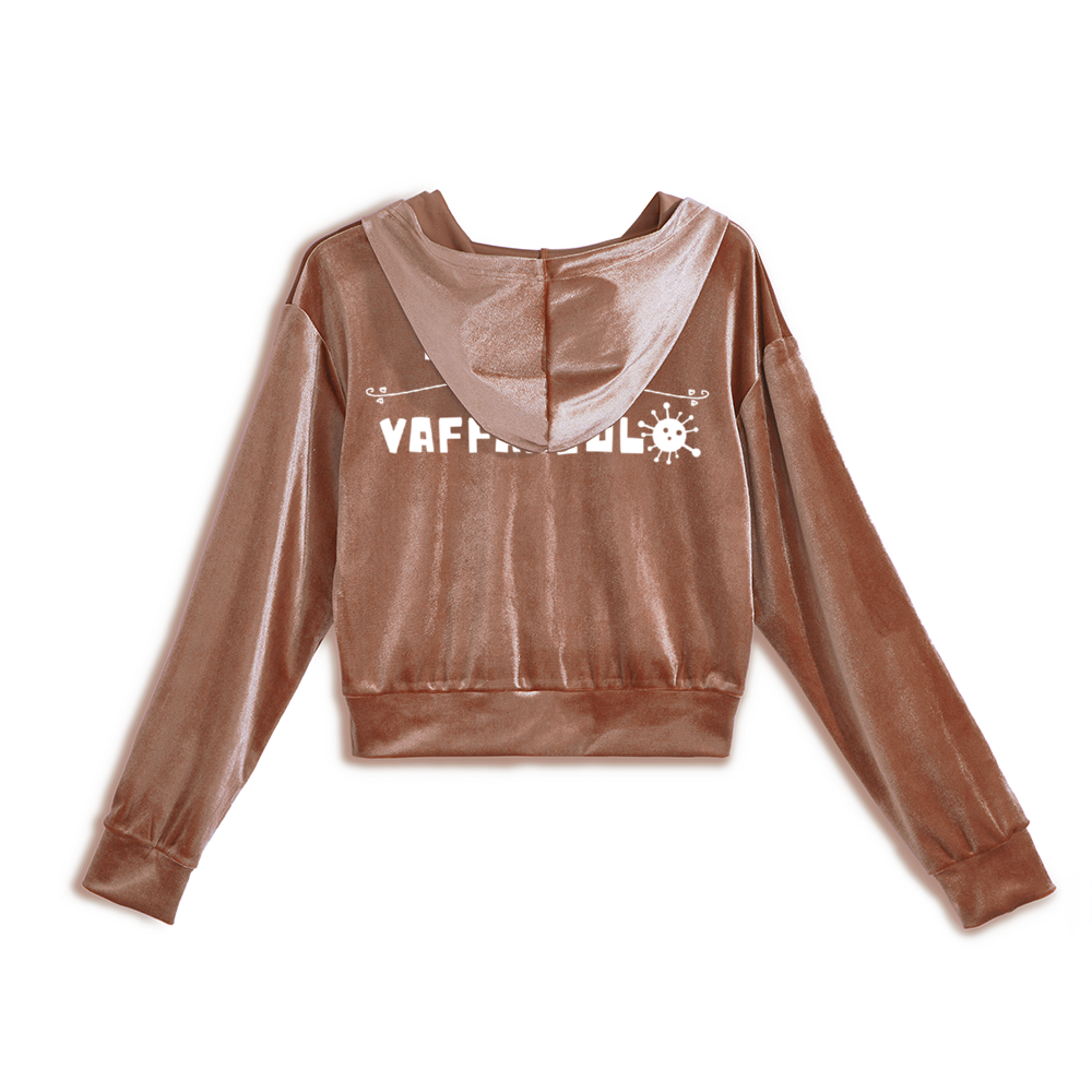 Be Polite Vaffanculo Women's Zippered Tracksuit Golden Velvet  Long Sleeve Hoodie Jacket+Pants