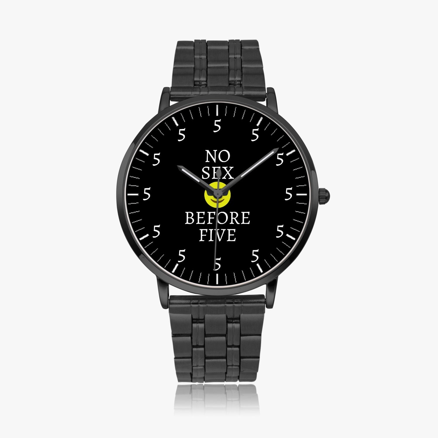 No Sex Before Five Steel Strap Quartz watch