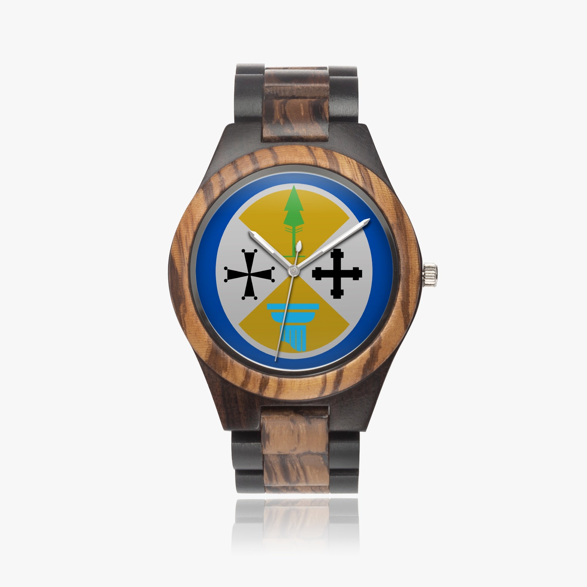 Calabria Flag Contrast Wooden Watch