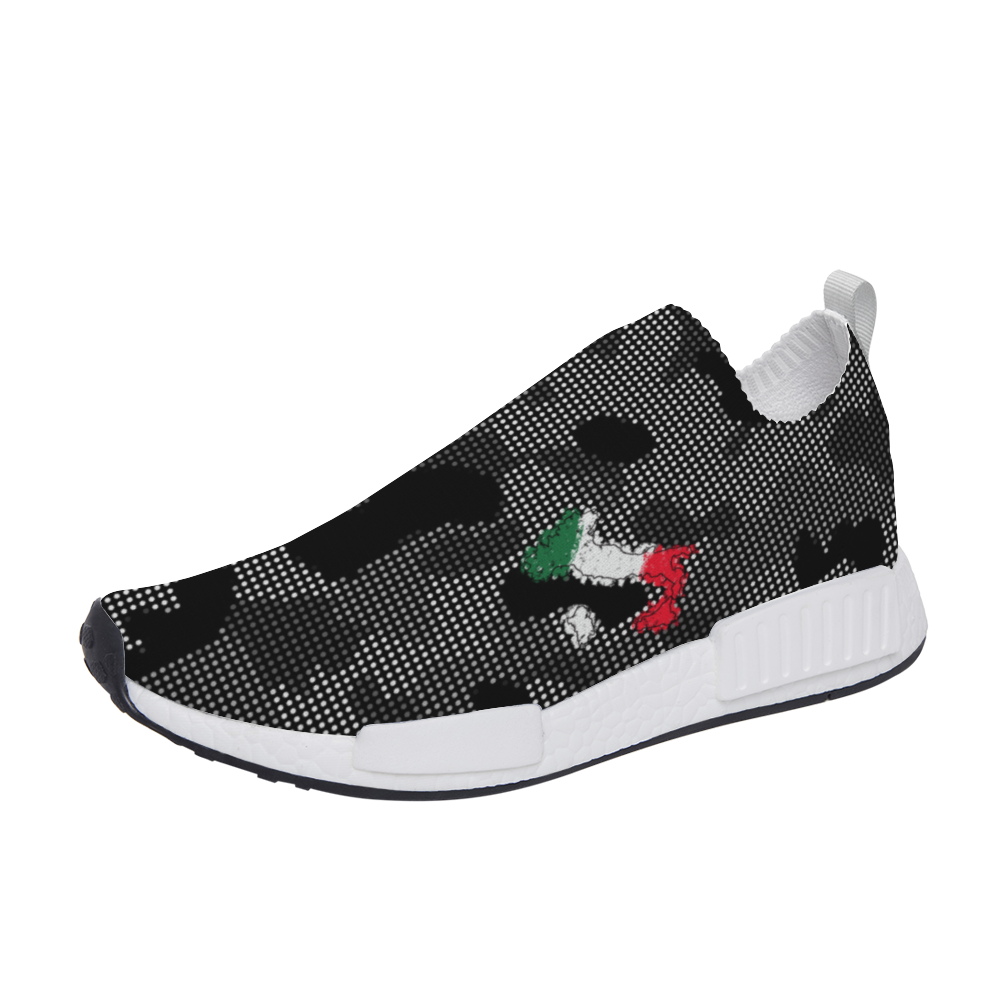 Italy Paint Flag Map Carbon Grey Camo Sneakers