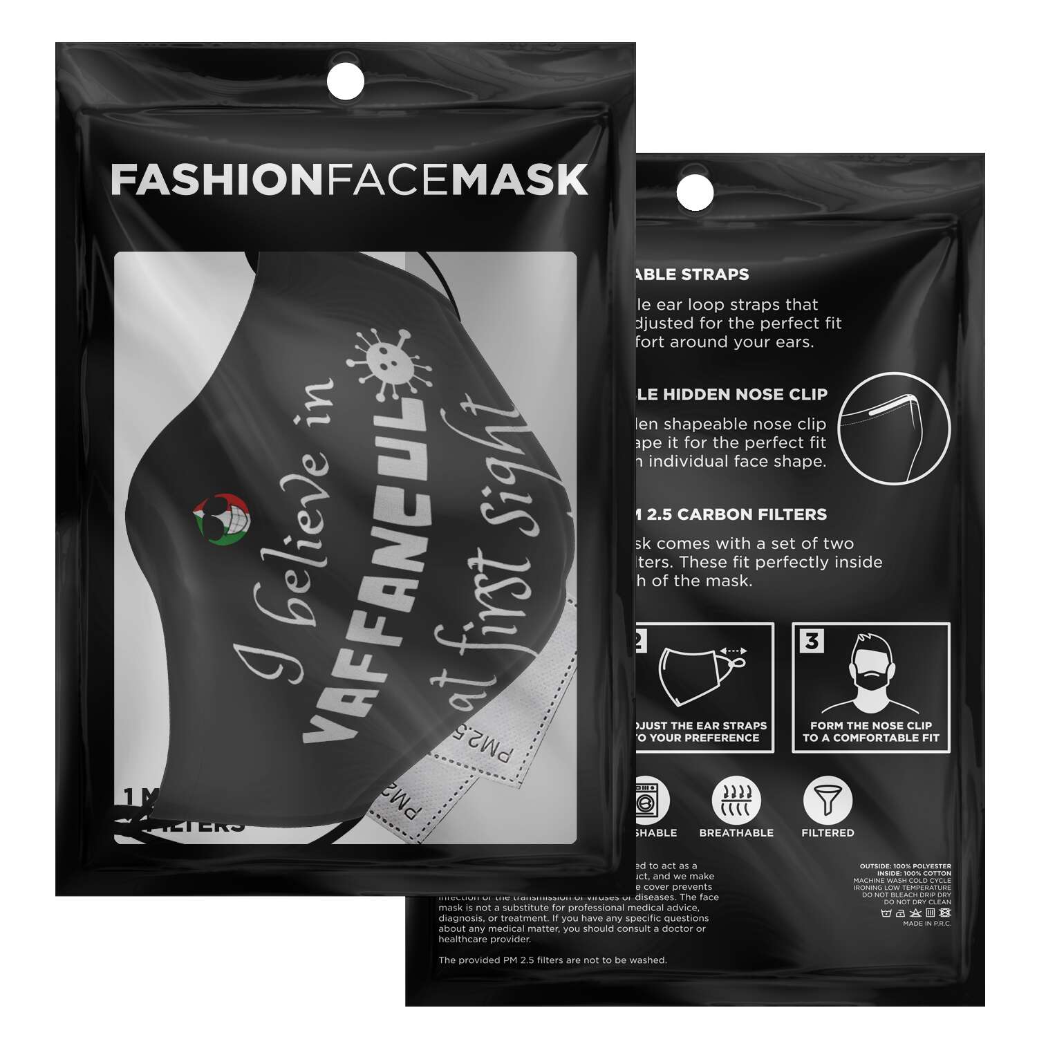 Vaffanculo At First Sight Face Mask + 2 PM 2.5 Filters