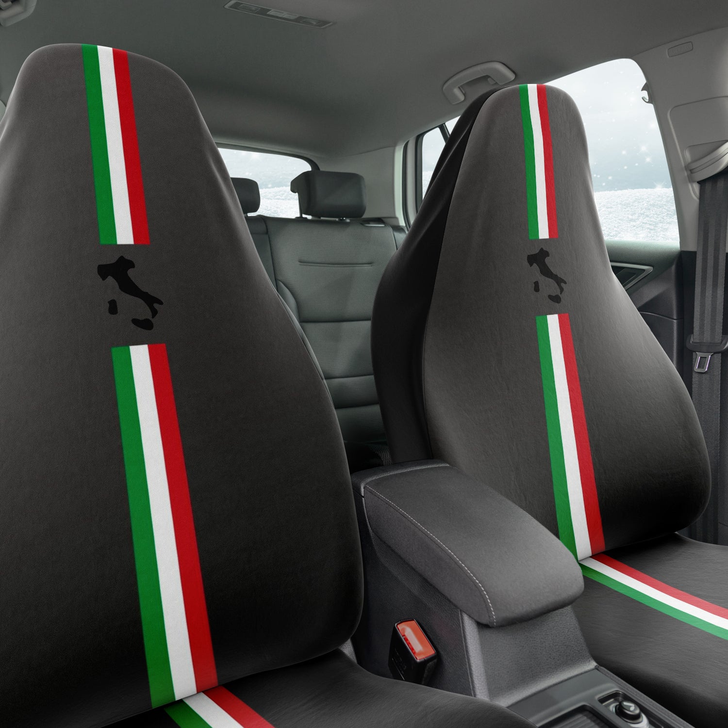 Italia Grey Car Seat Covers (Set Of 2)