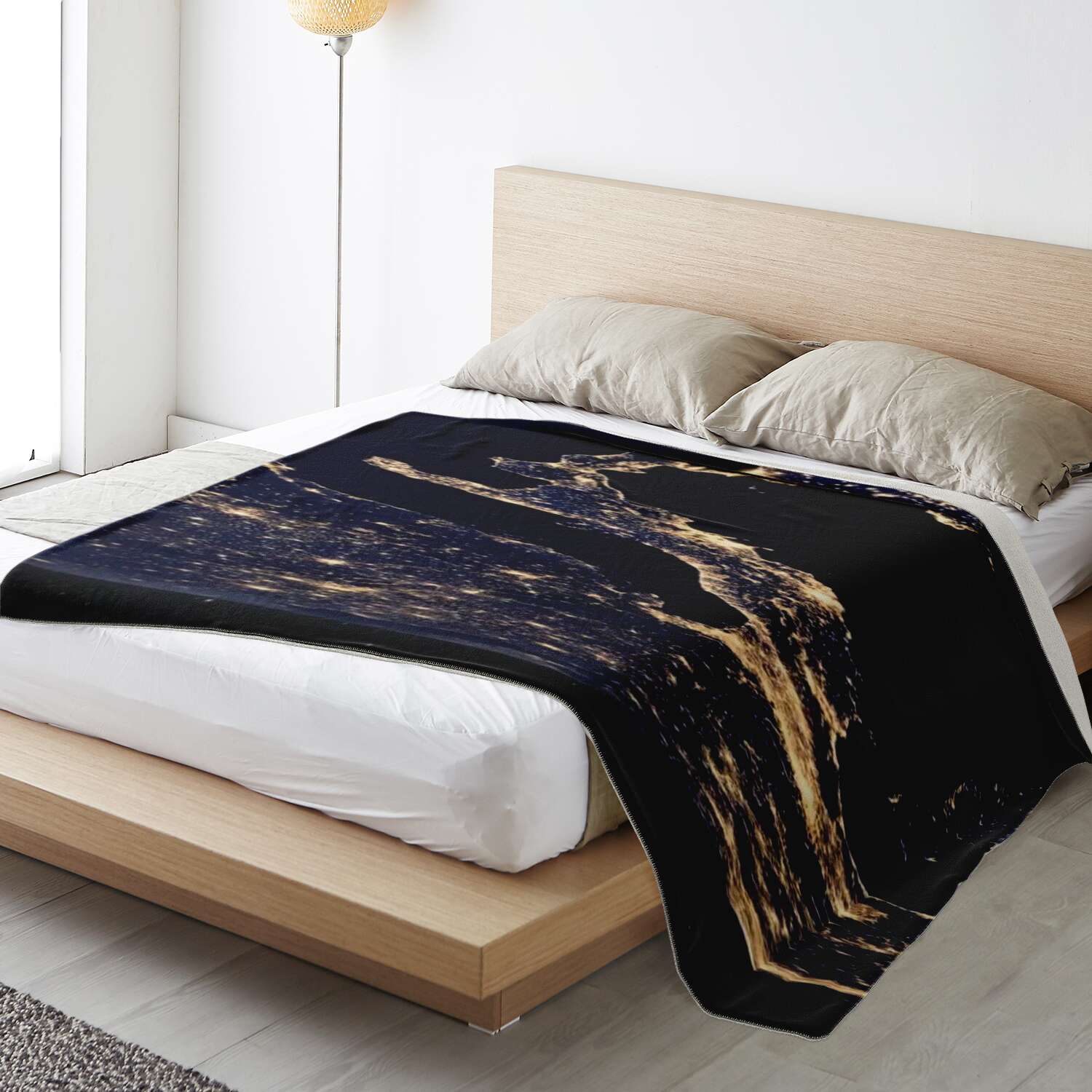 Italy Satellite View Premium Microfleece Blanket