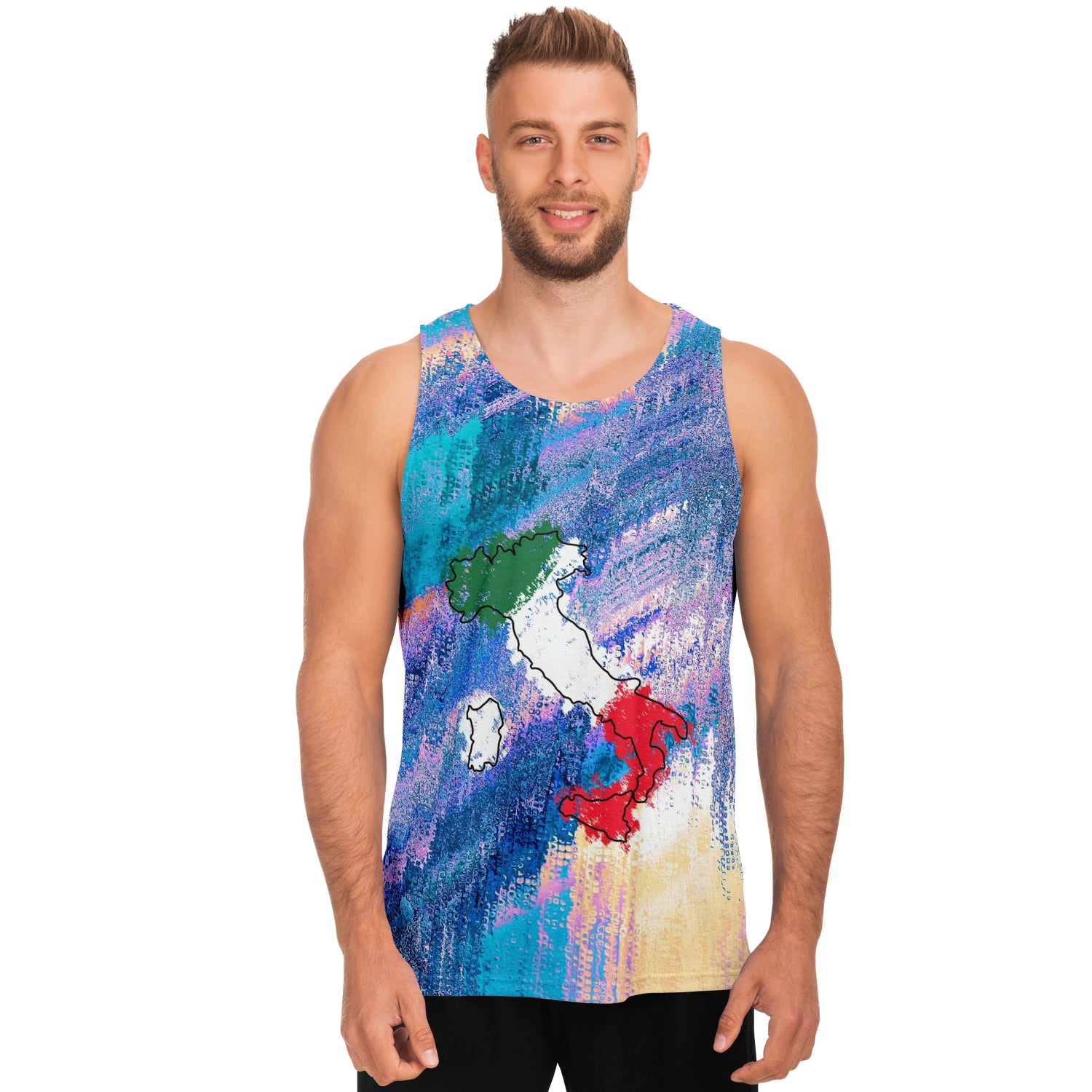 Italy Flag Map Paint Unisex Tank