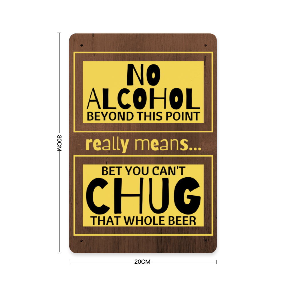 No Alcohol Beyond This Point Metal Wall Sign Retro Plaque Poster Vintage Aluminum Sheet 8 x 12 Inch