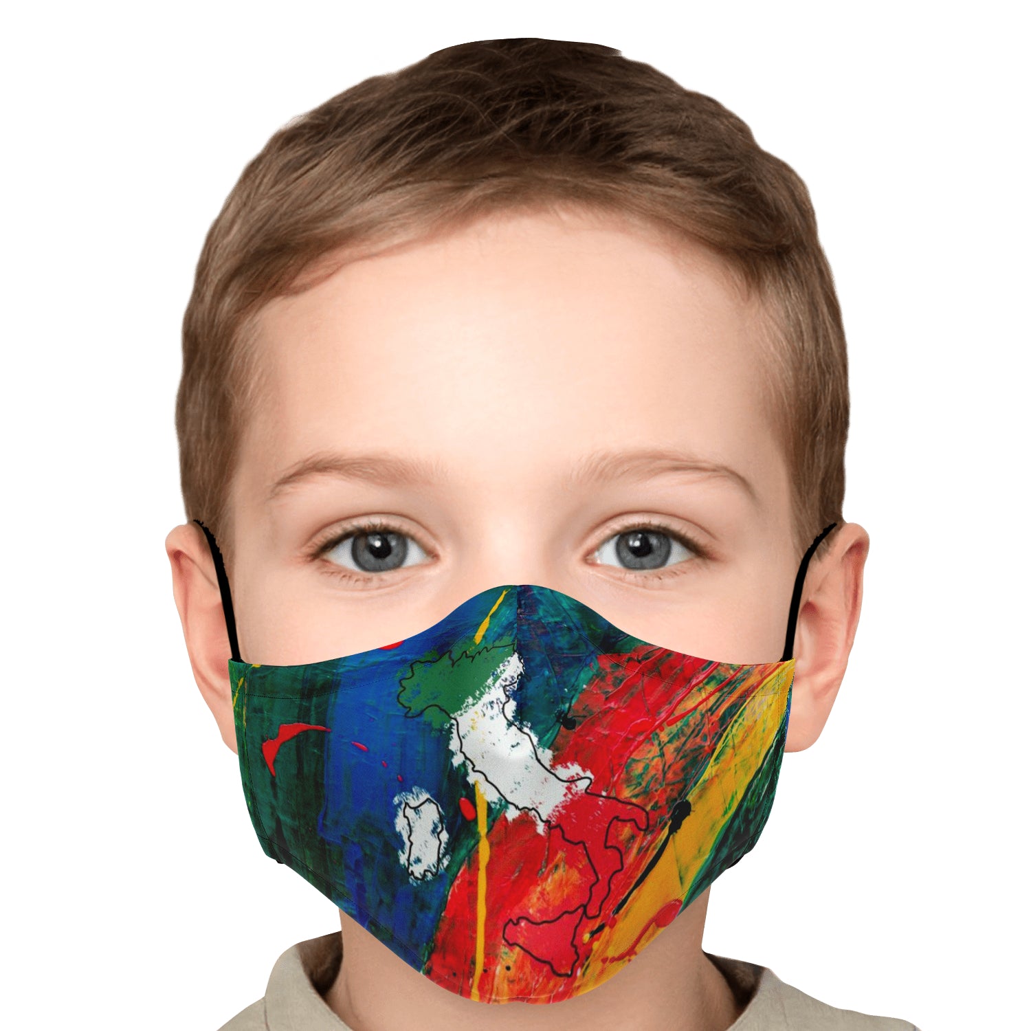 Italy Flag Map Paint Face Mask + 2 PM 2.5 Filters