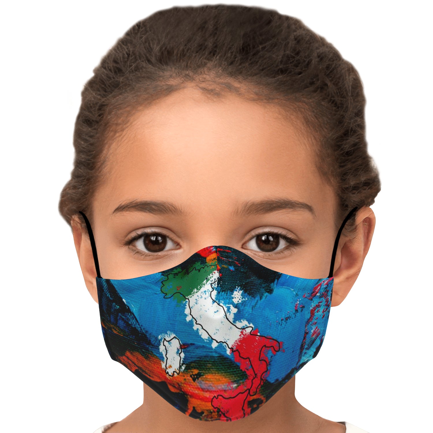 Italy Flag Map Paint Face Mask + 2 PM 2.5 Filters