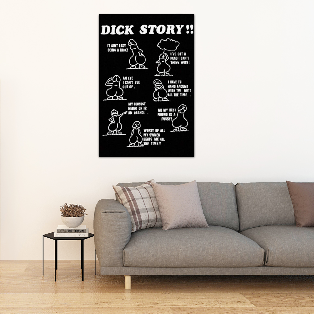 Dick Story Funny 16"x24" Streched Canvas Print Modern Home Decor Art Ornament Wall Decoration (with Wooden Frames)