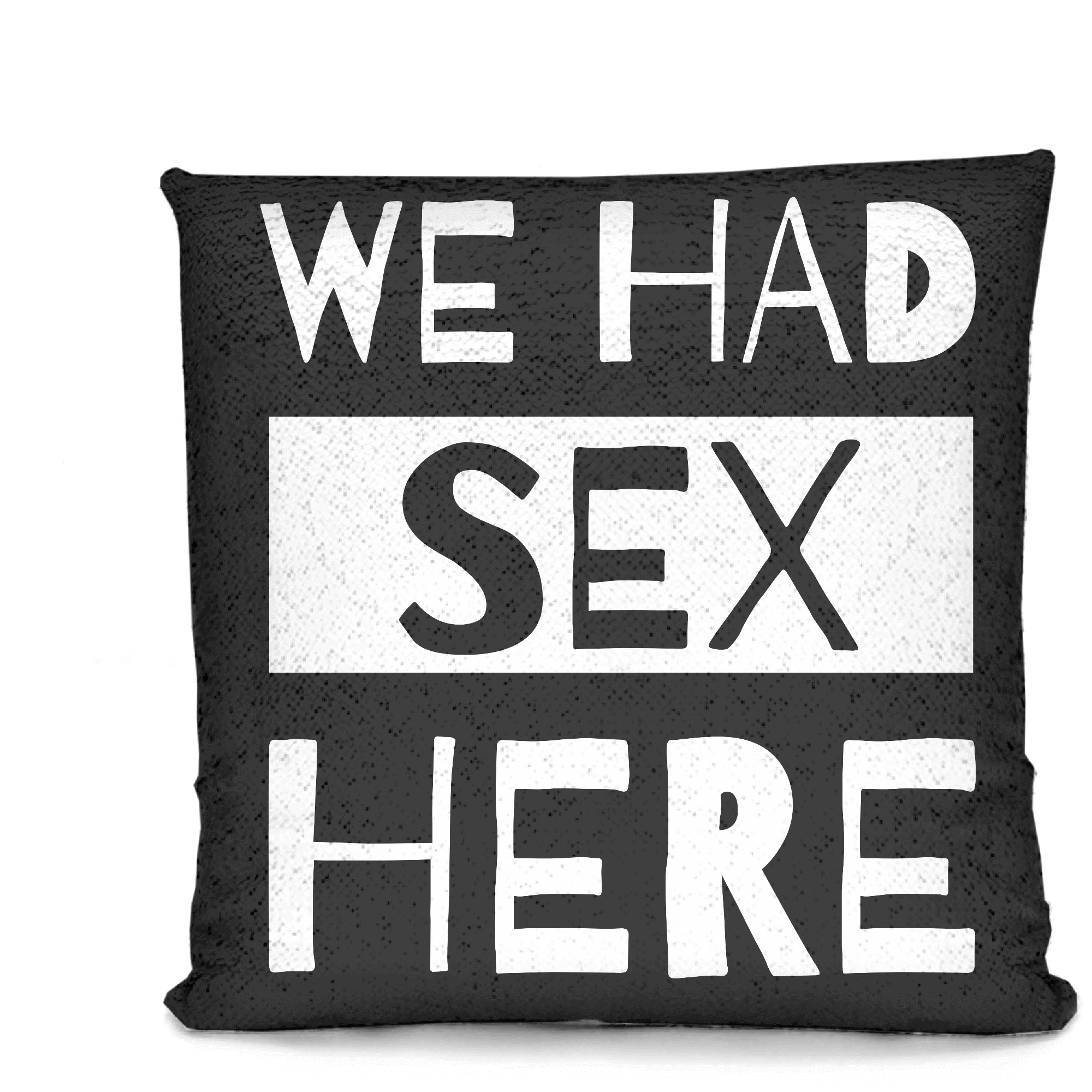 We Had Sex Here Mermaid Sequin Pillow