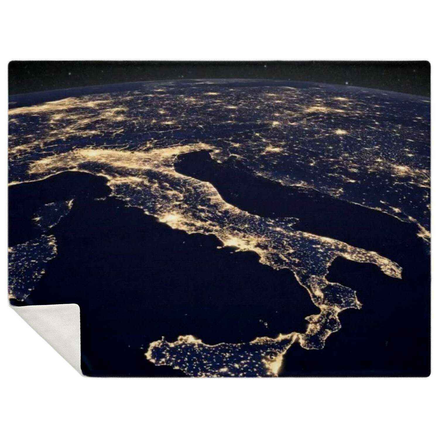 Italy Satellite View Premium Microfleece Blanket