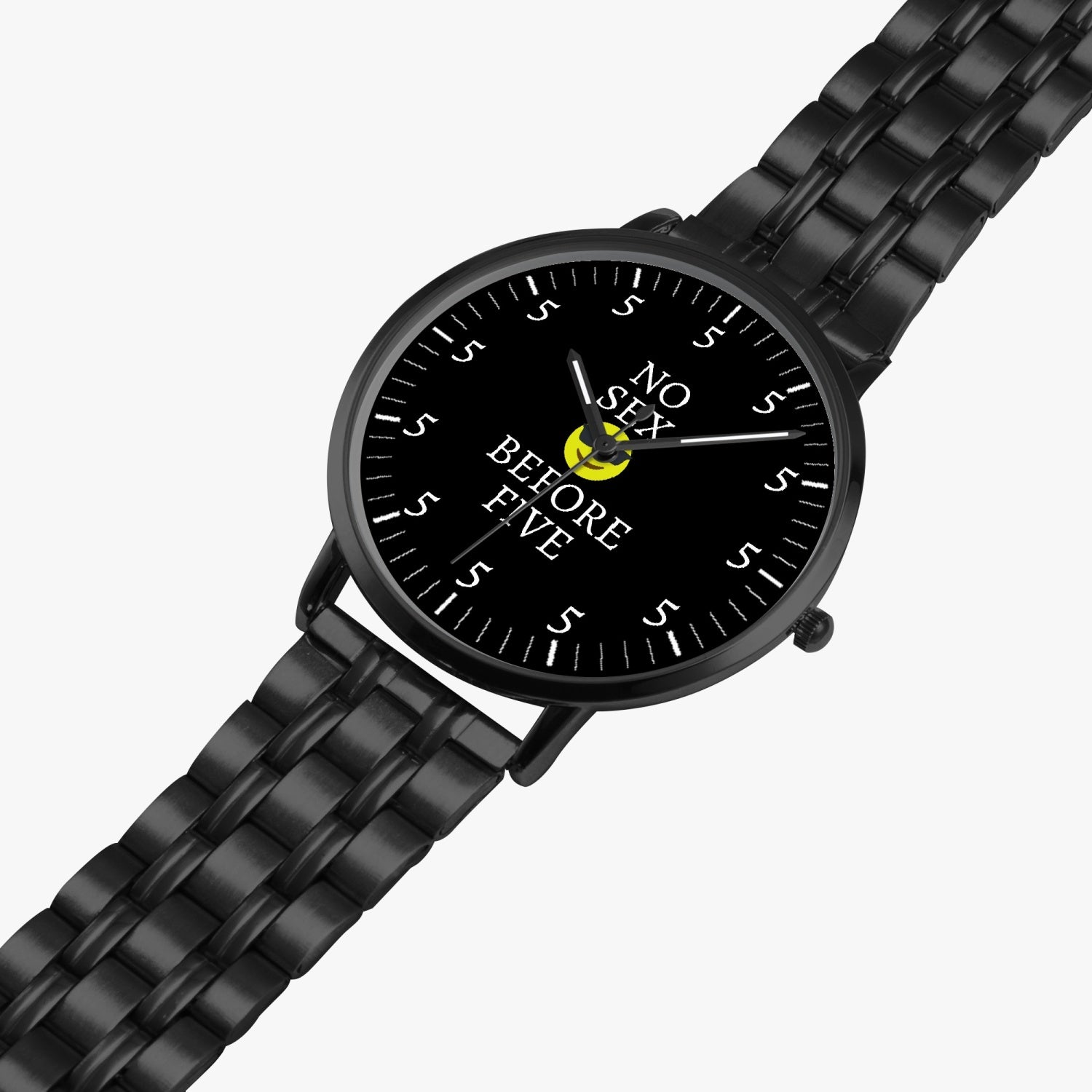 No Sex Before Five Steel Strap Quartz watch