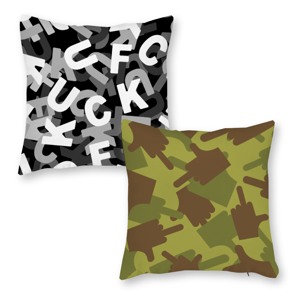 Fuck Fuck Off Fuck You Camo Single-Sided Print Canvas Pillowcase Set of 2