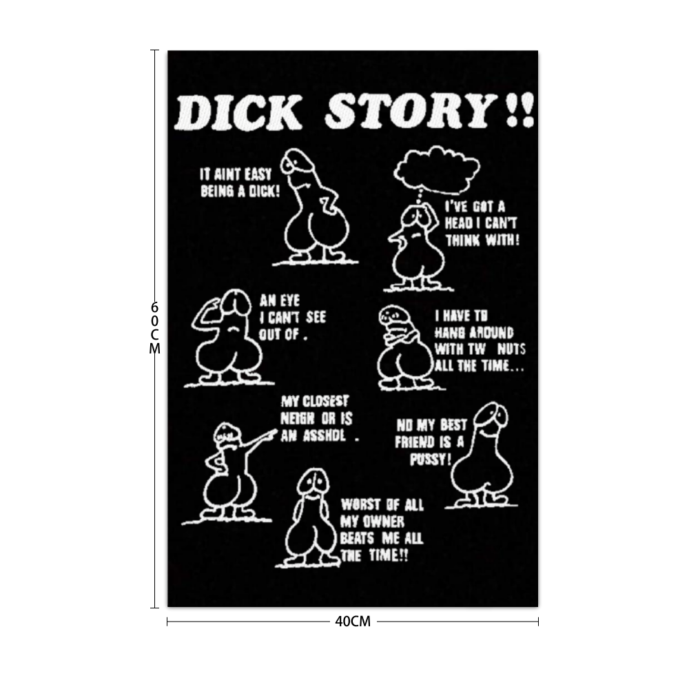 Dick Story Funny 16"x24" Streched Canvas Print Modern Home Decor Art Ornament Wall Decoration (with Wooden Frames)