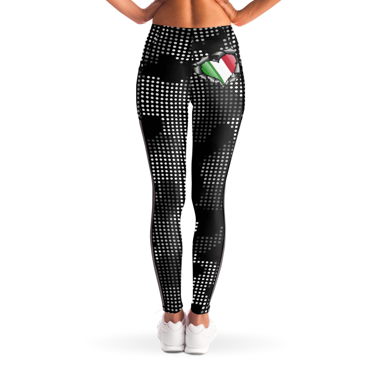 Italian Inside Carbon Fiber Grey Camo Mesh Pocket Leggings