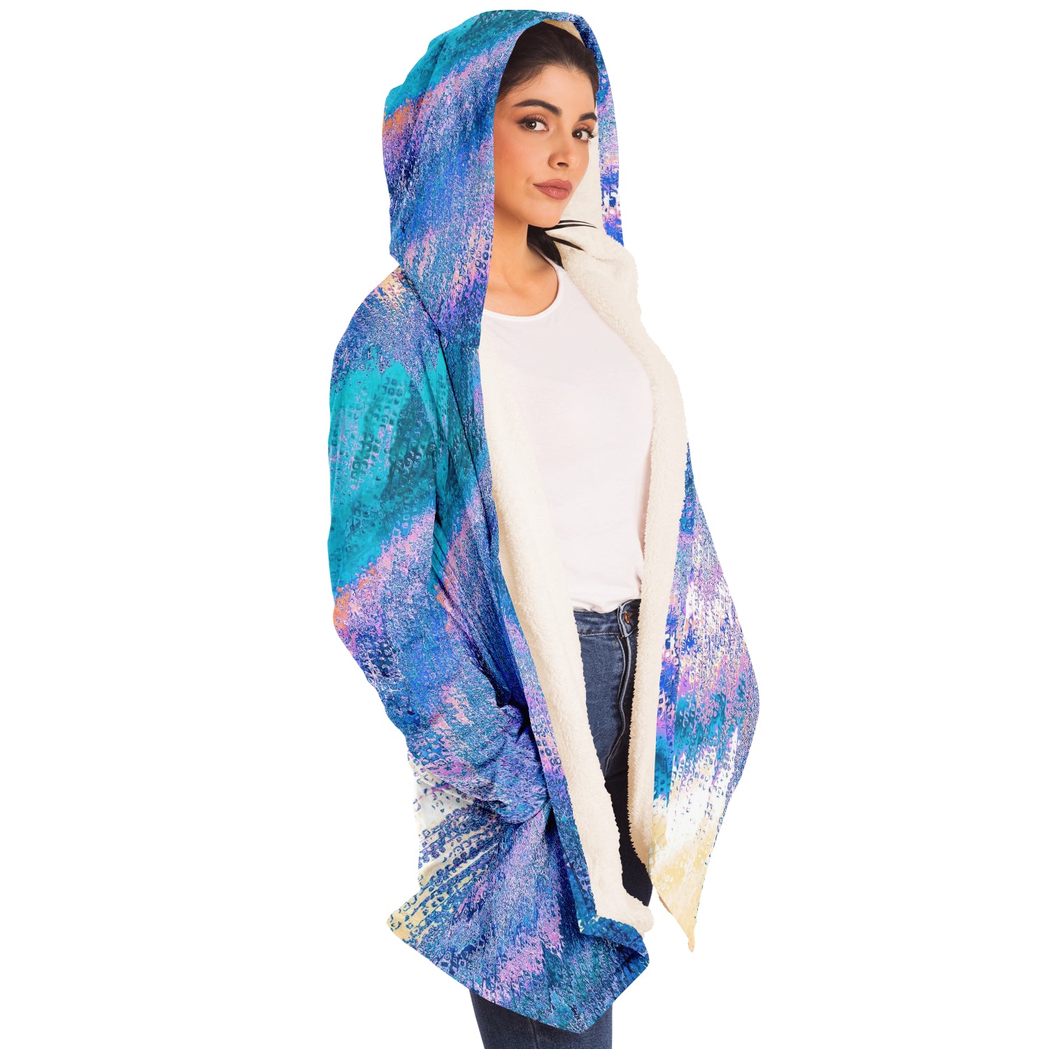 Italy Flag Map Paint Microfleece Cloak