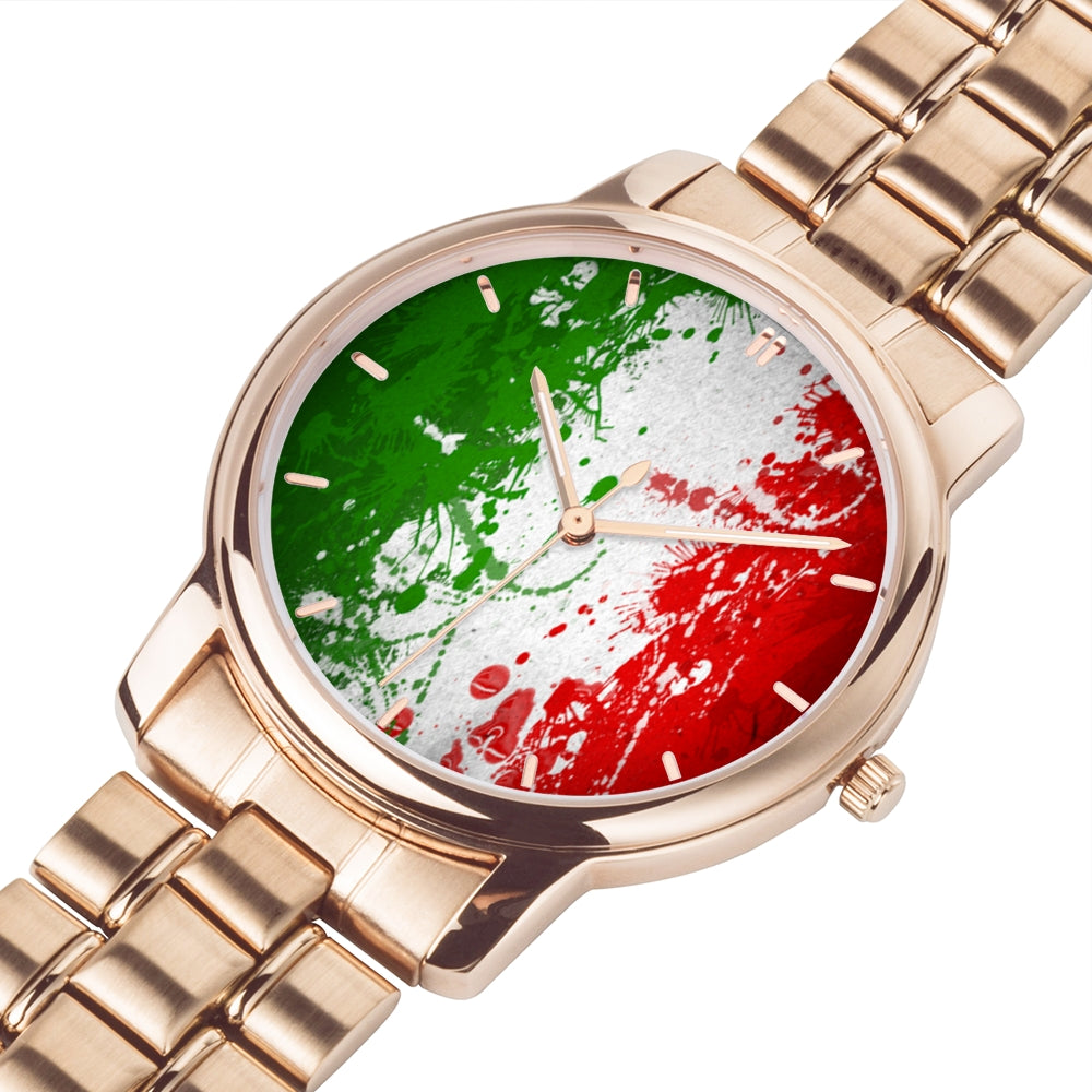 Italian Flag Art Steiless Steel Watch