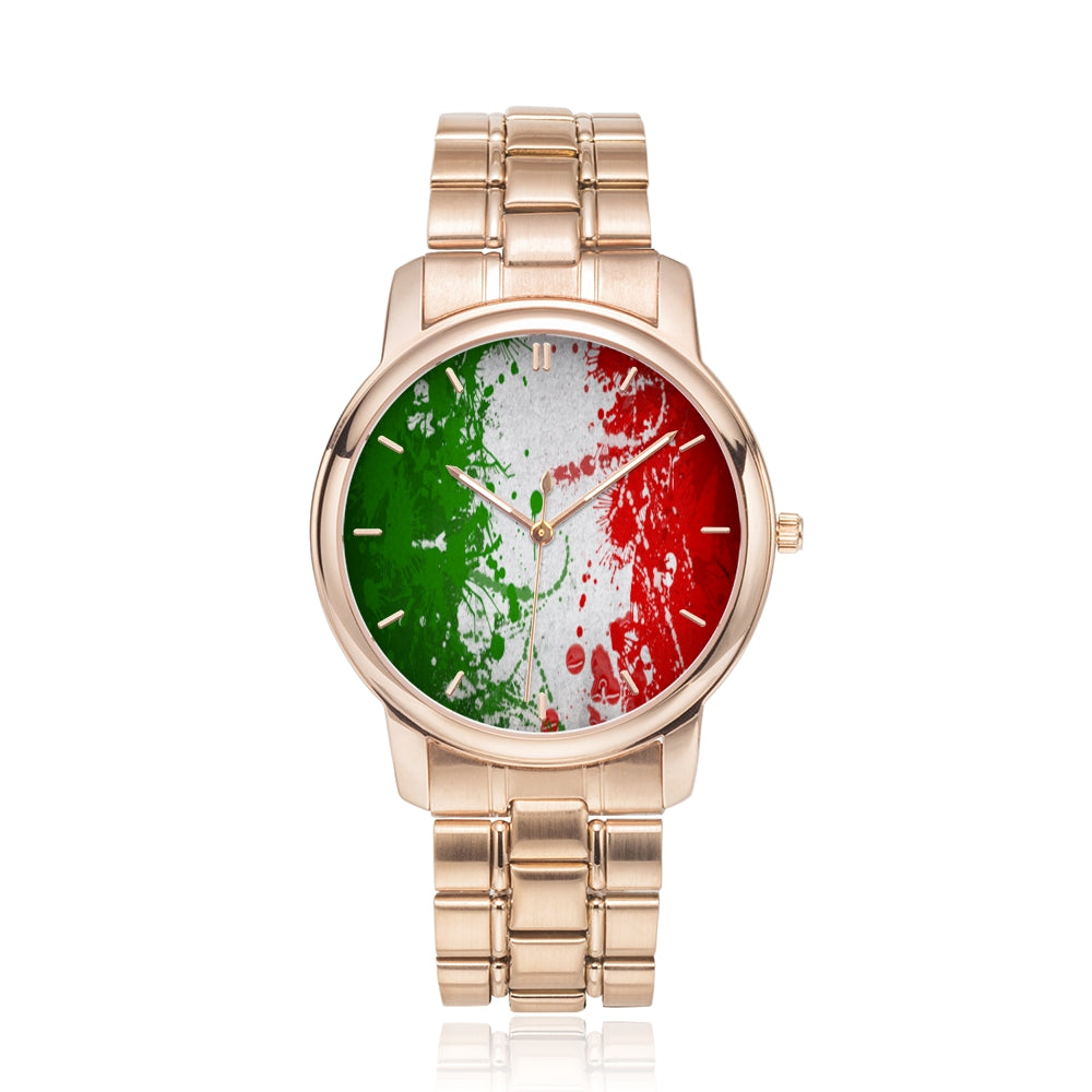 Italian Flag Art Steiless Steel Watch