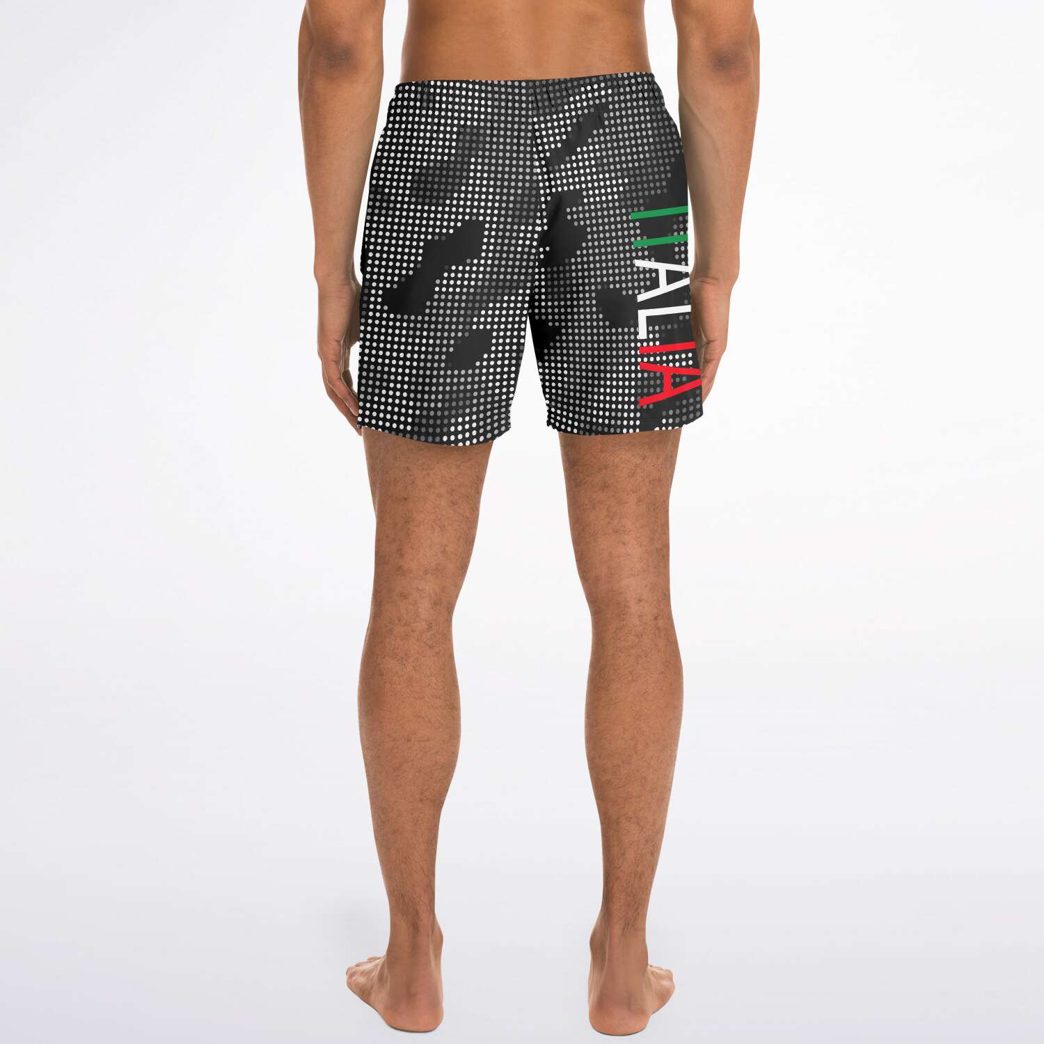 Italia Flag Map Carbon Fiber Camo Swim Trunks Men