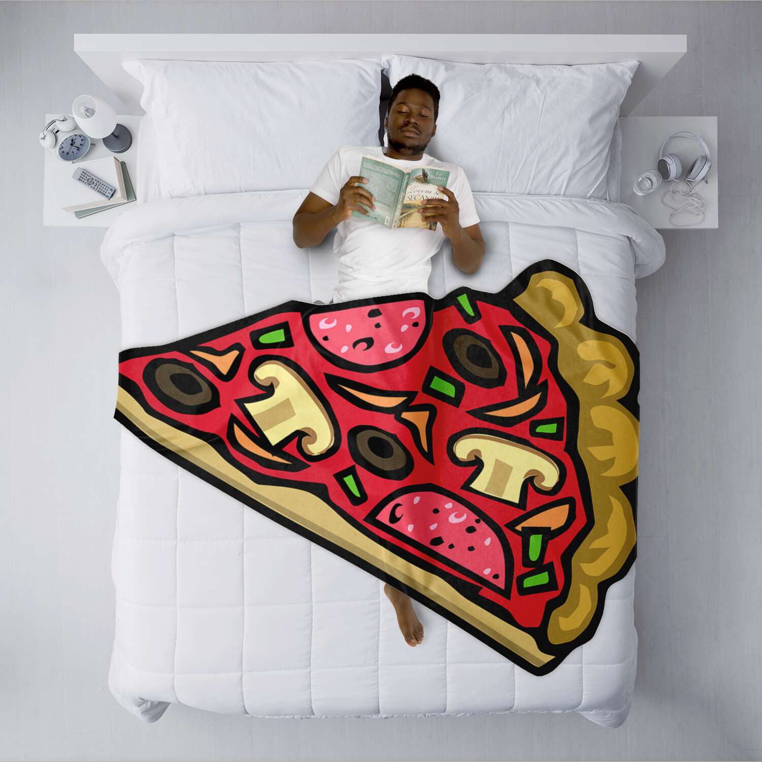 Pizza Slice Freeform Microfiber Fleece Blanket