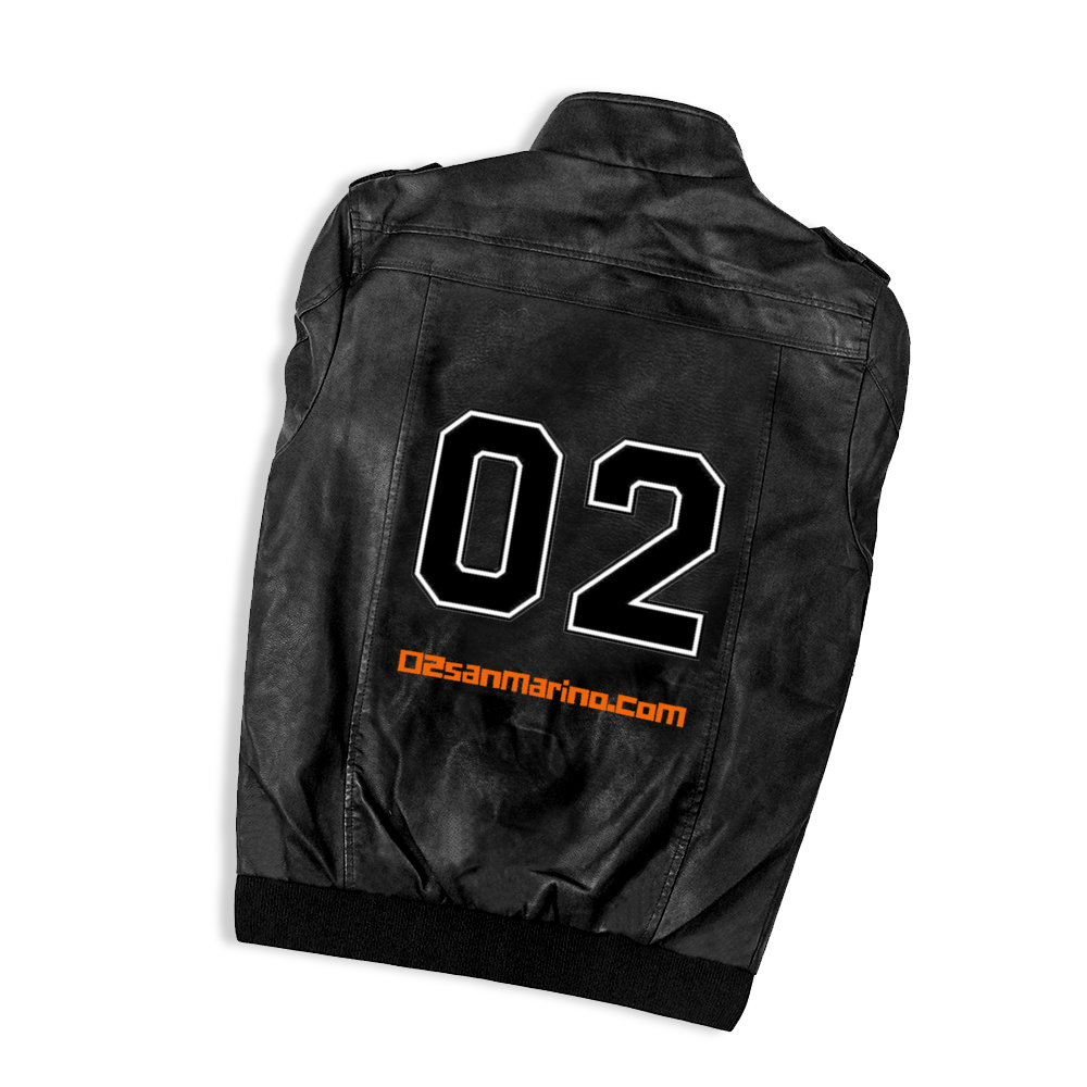 02 Biker Leather Jacket With Removable Hood