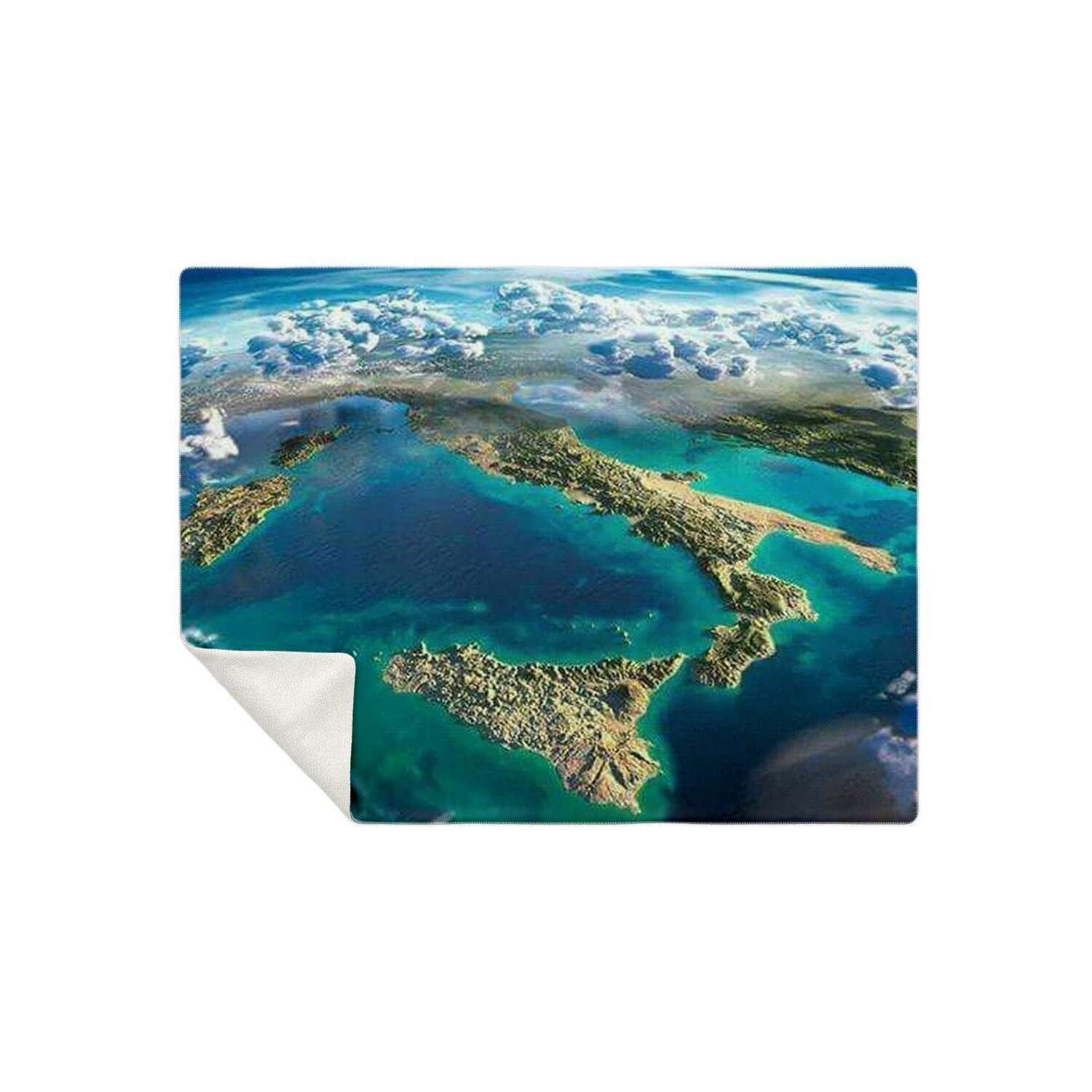 Italy Satellite View Premium Microfleece Blanket