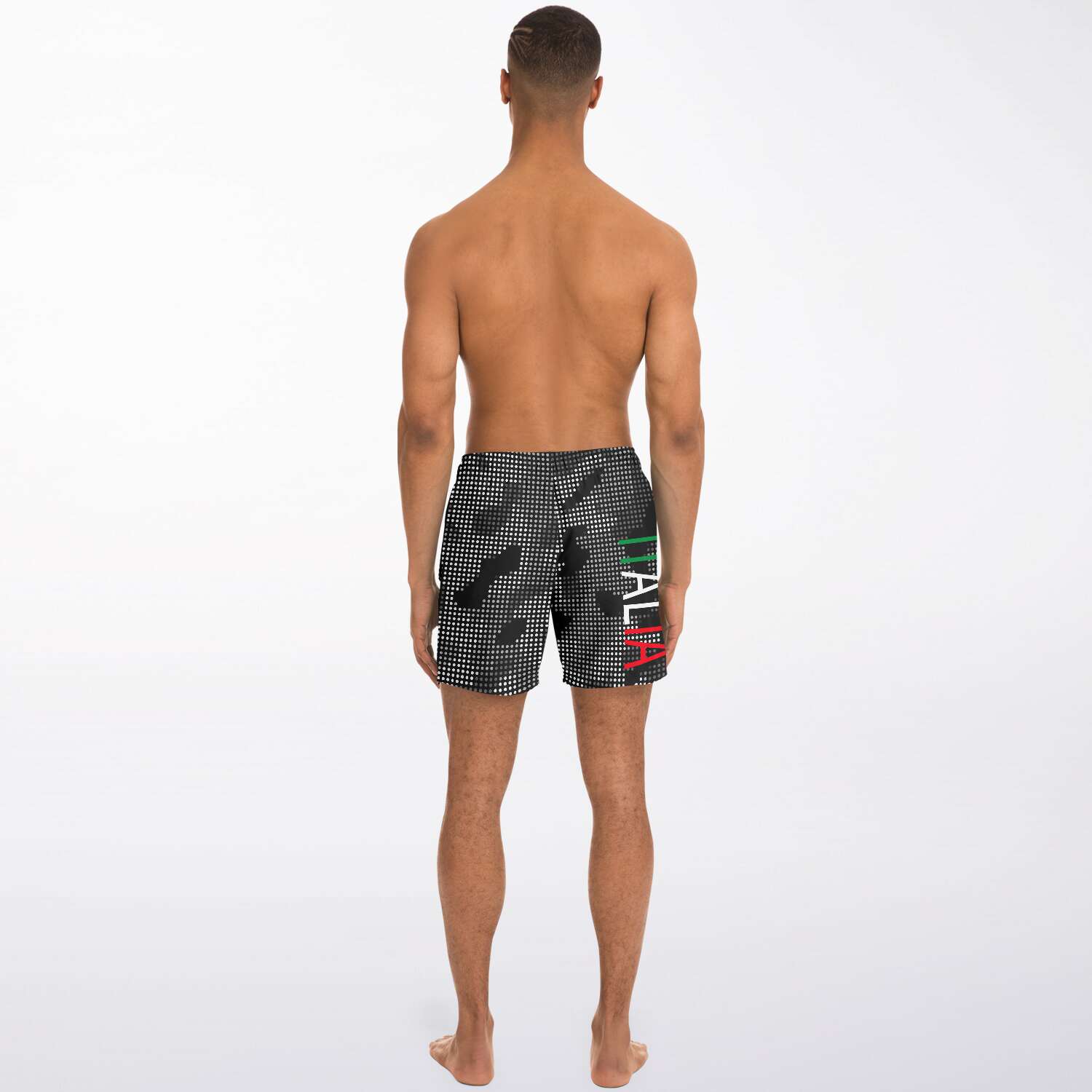 Italia Flag Map Carbon Fiber Camo Swim Trunks Men