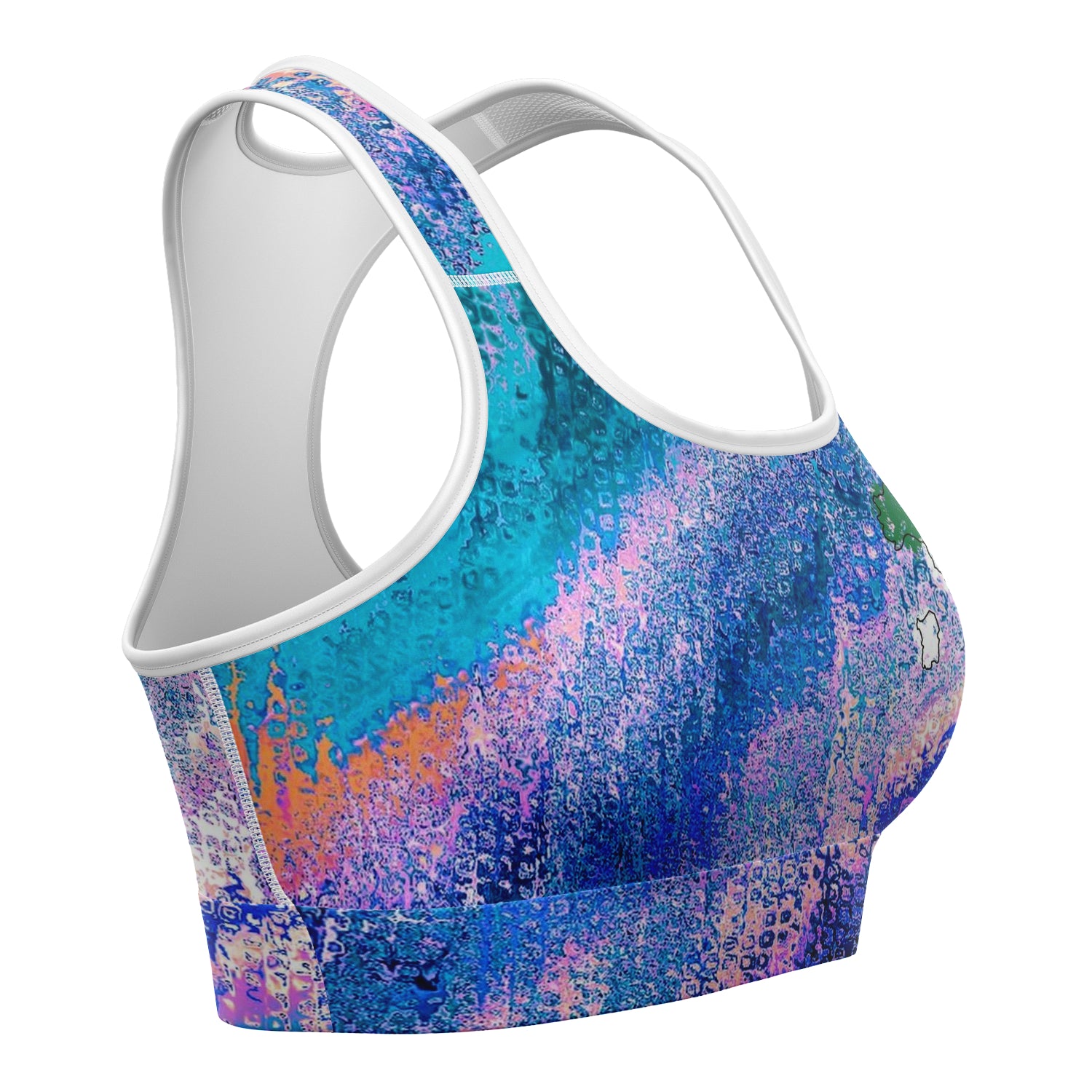 Italy Flag Map Paint Sports Bra