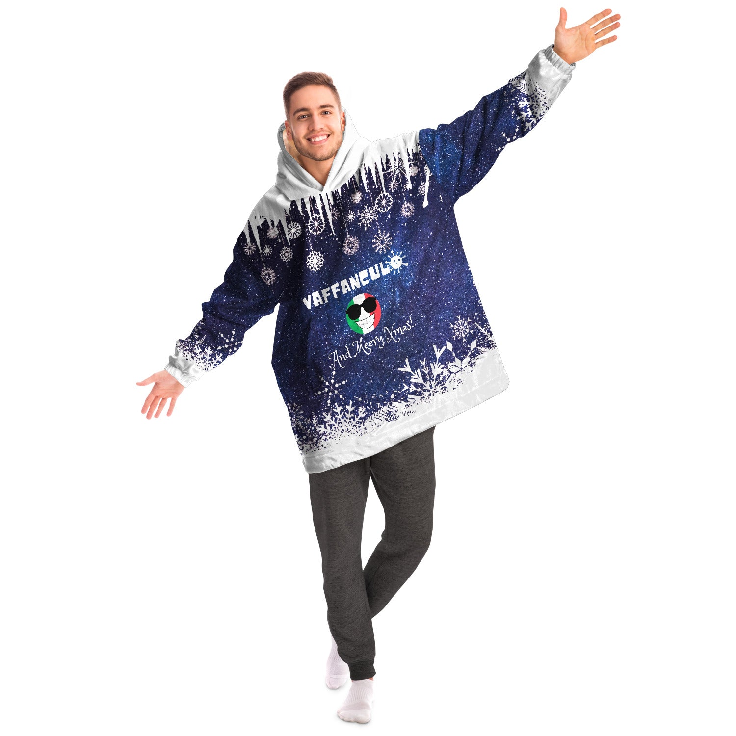 Vaffanculo Merry Xmas Galaxy Ugly Xmas Snug Hoodie