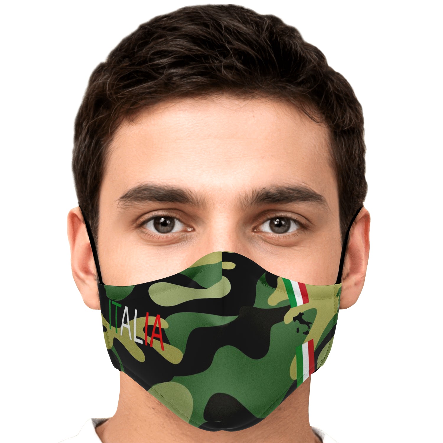 Italia Green Camo Face Mask + 2 PM 2.5 Filters