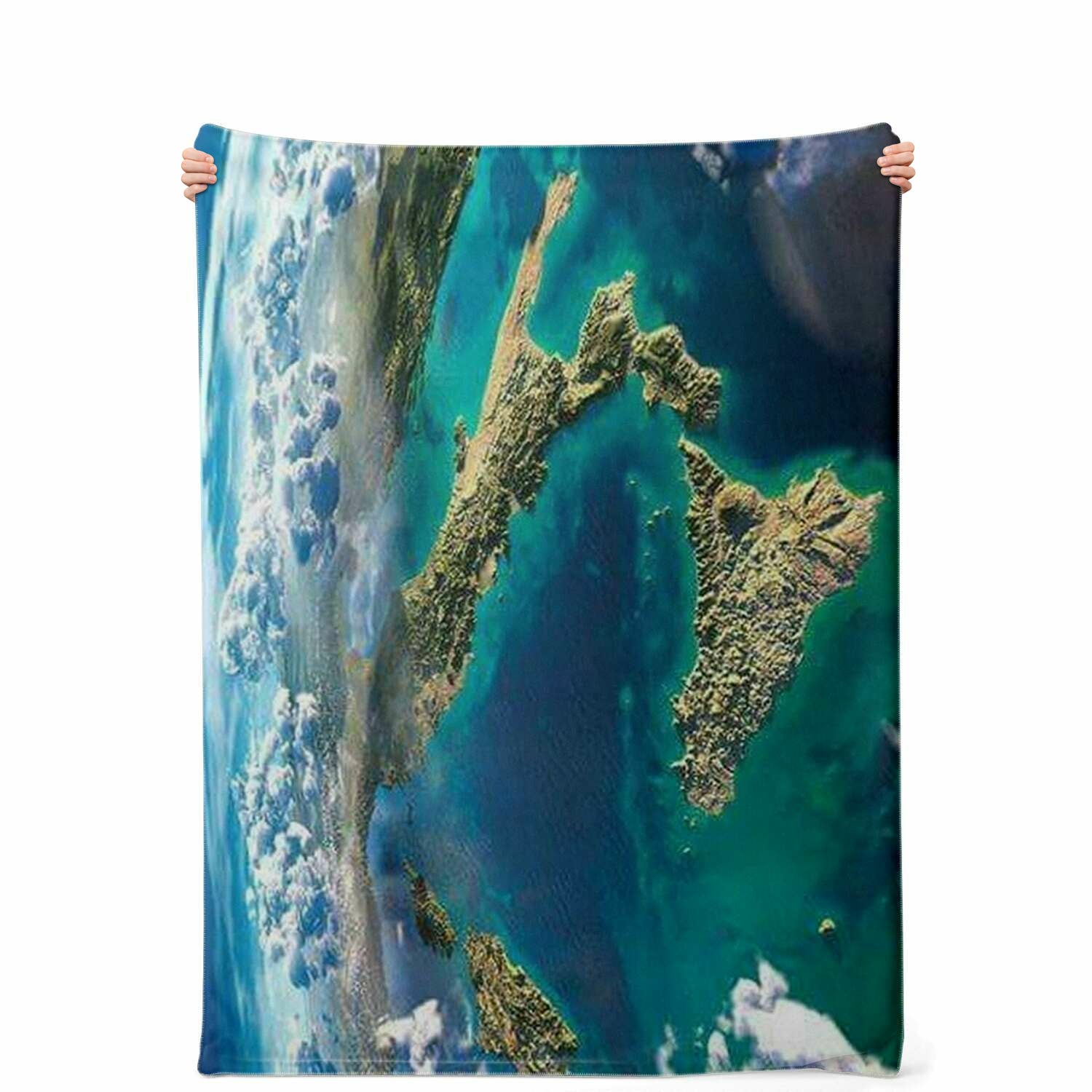 Italy Satellite View Premium Microfleece Blanket