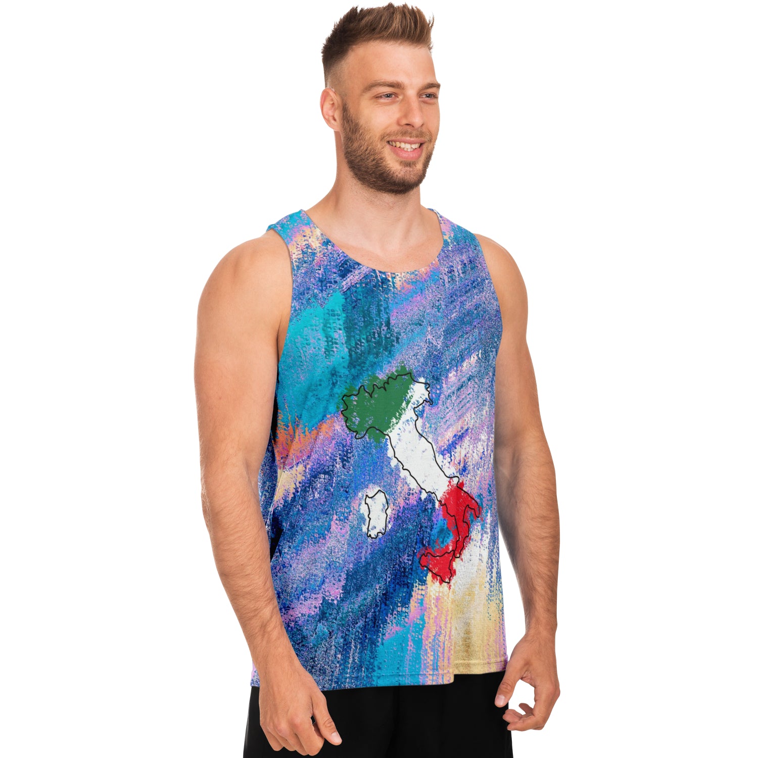 Italy Flag Map Paint Unisex Tank