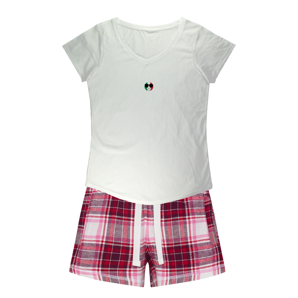 Be Polite Vaffanculo Girls Sleepy Tee And Flannel Short