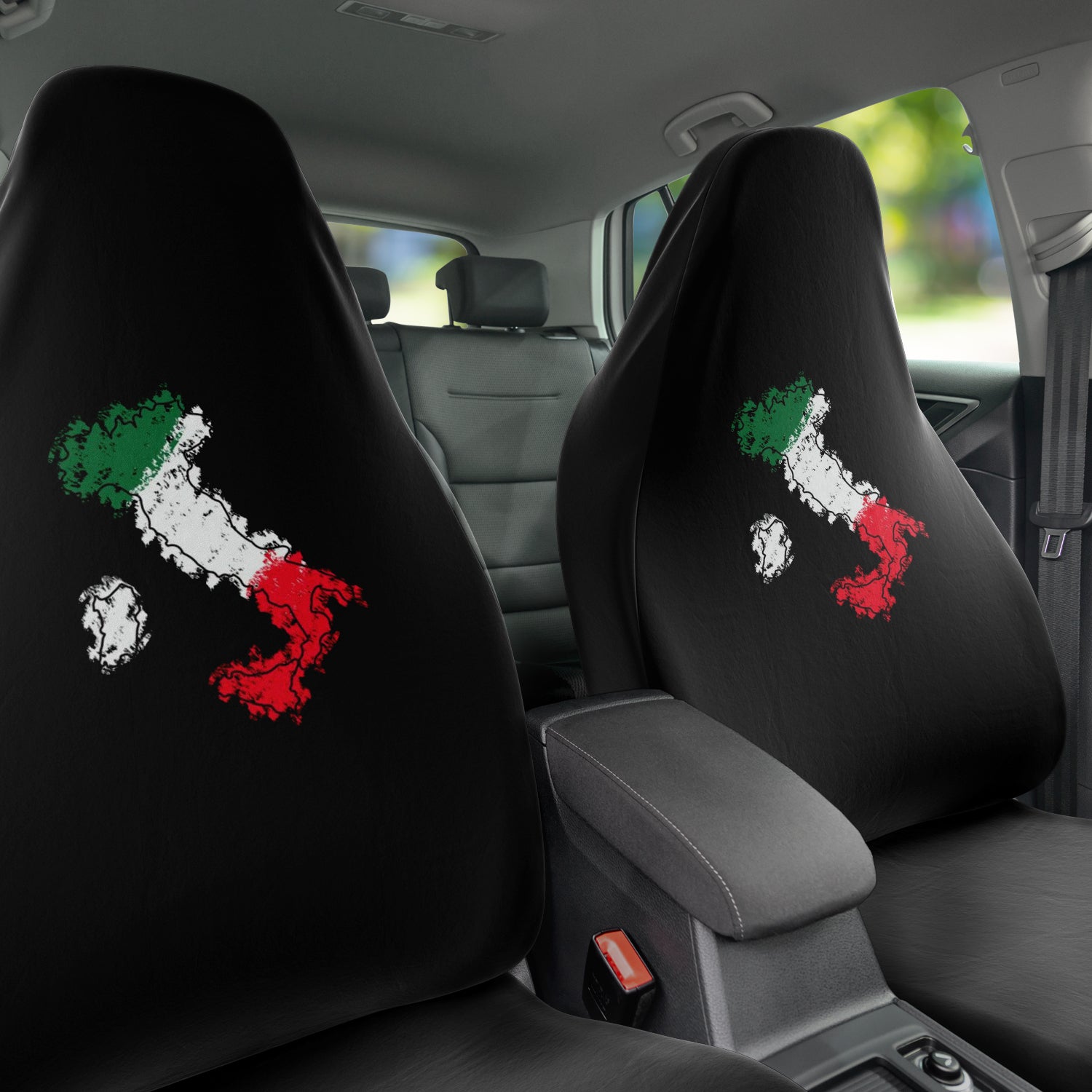 Italy Flag Map Car Seat Covers (Set Of 2)