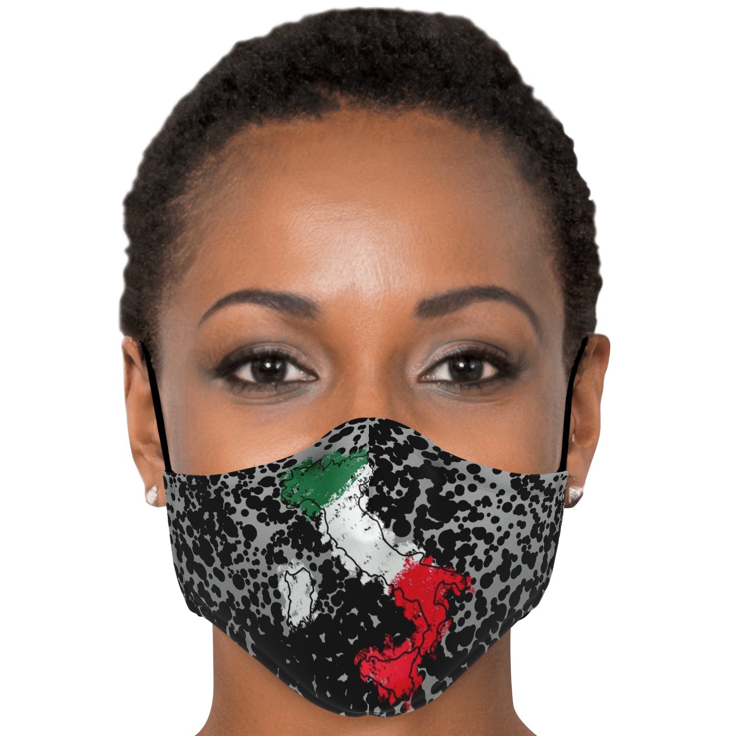 Italy Flag Map Paint Grey Face Mask + 2 PM 2.5 Filters