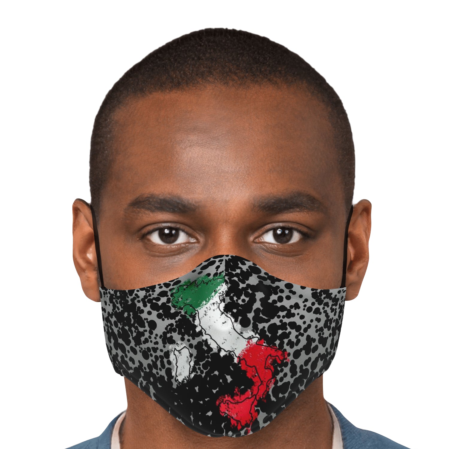 Italy Flag Map Paint Grey Face Mask + 2 PM 2.5 Filters