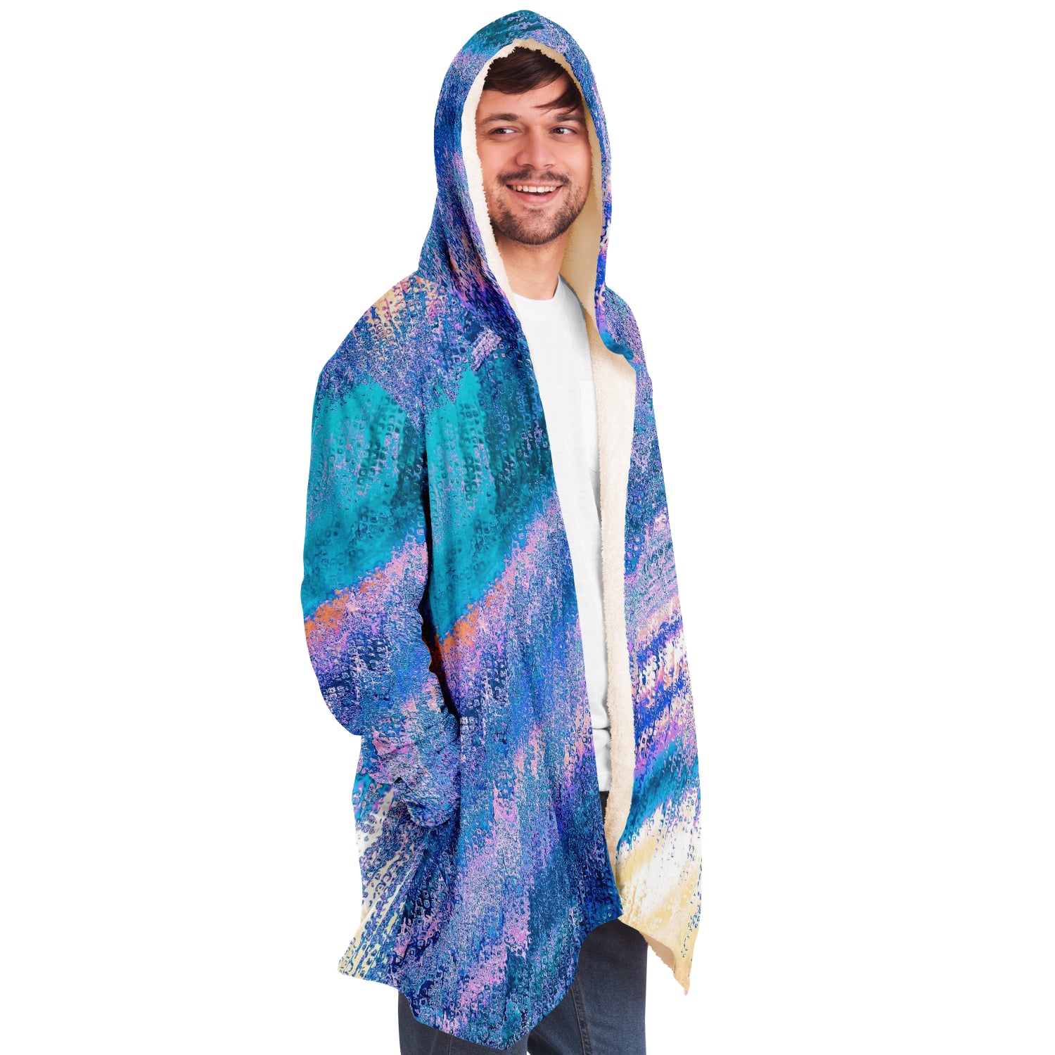 Italy Flag Map Paint Microfleece Cloak