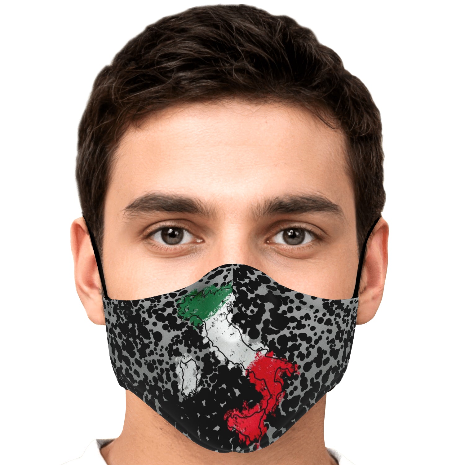 Italy Flag Map Paint Grey Face Mask + 2 PM 2.5 Filters