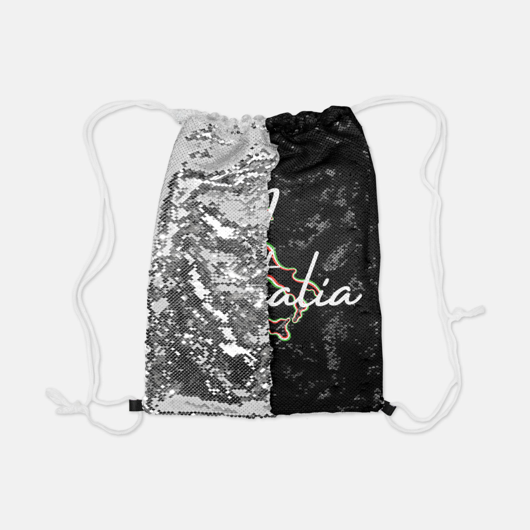 Italia Sequin Reversible Drawstring Backpack