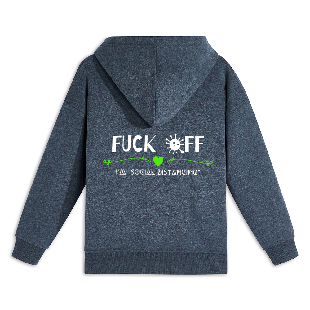 Fuck Off I'm  Social Distancing Women's Stylish Lace-Up Hoodie