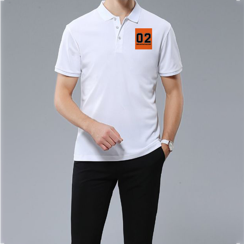 02 Men Classic Polo Shirt Short Sleeve Comfortable Breathable Modern Fit