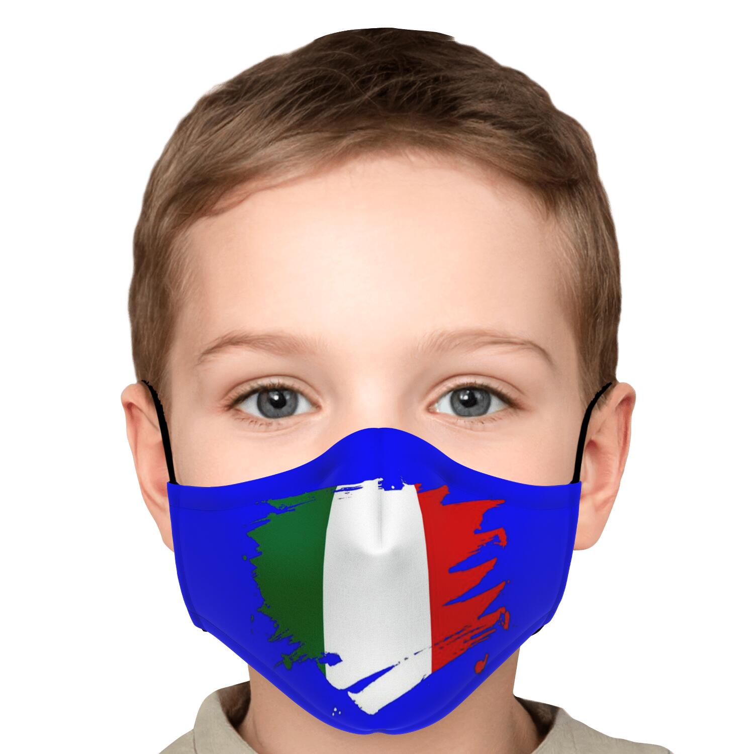 Italian Flag Paint Blu Face Mask + 2 PM 2.5 Filters