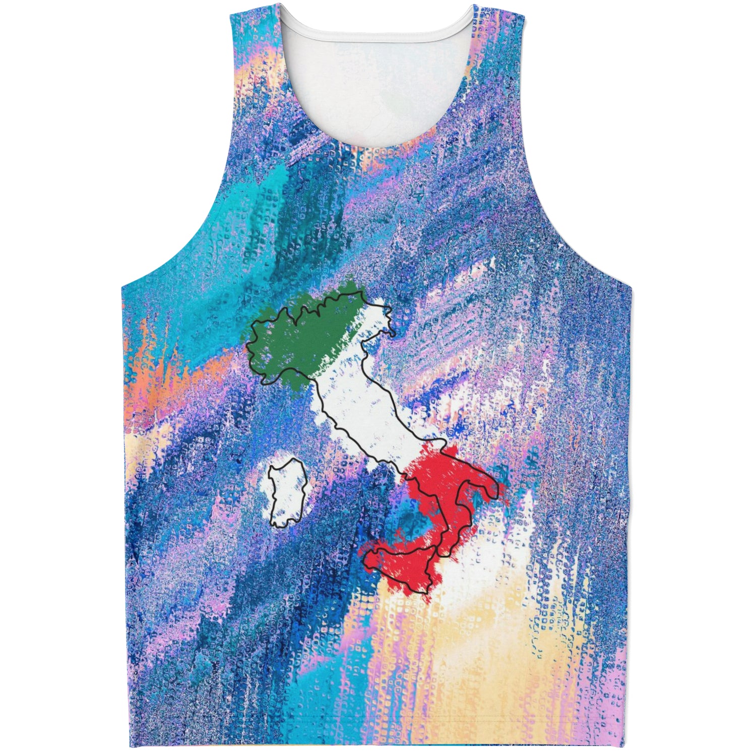 Italy Flag Map Paint Unisex Tank