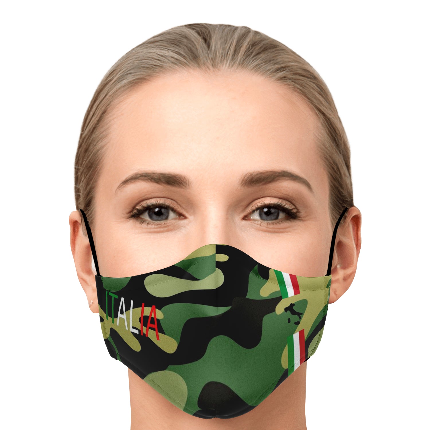 Italia Green Camo Face Mask + 2 PM 2.5 Filters