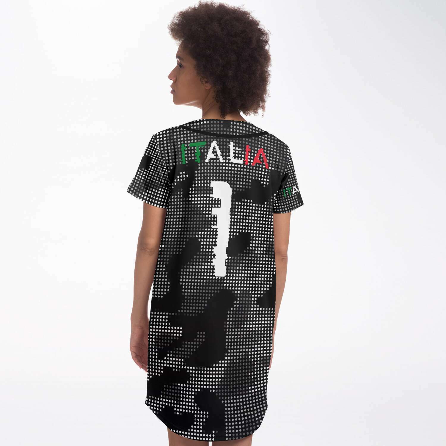 Italia Inside Nr 1 Carbon Fiber Camo Baseball Jersey Dress